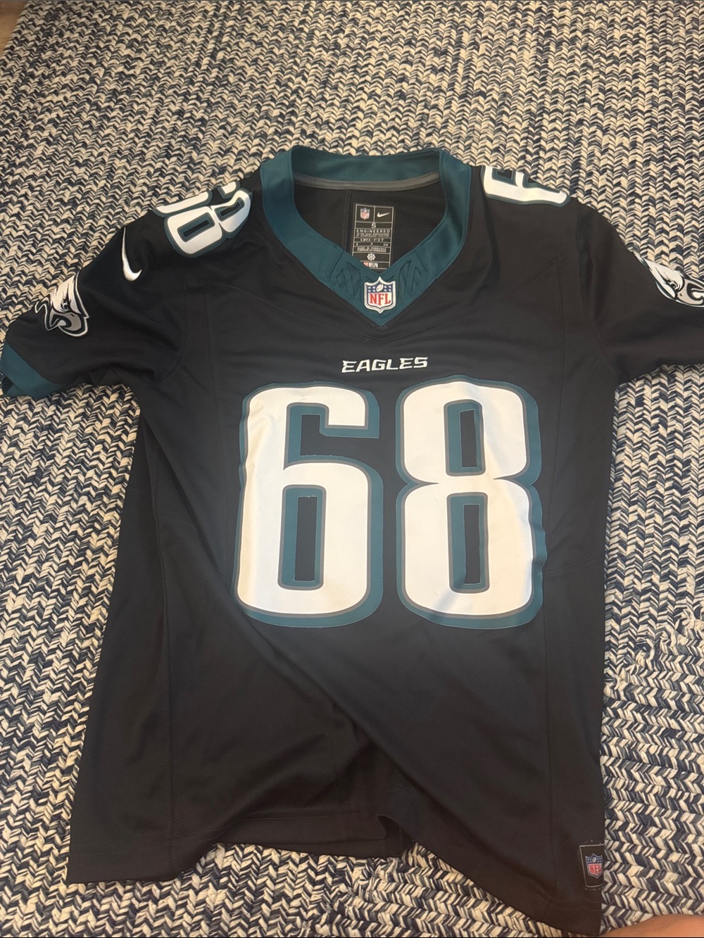 Nike Black and Midnight Green Philadelphia Eagles #68 Jersey